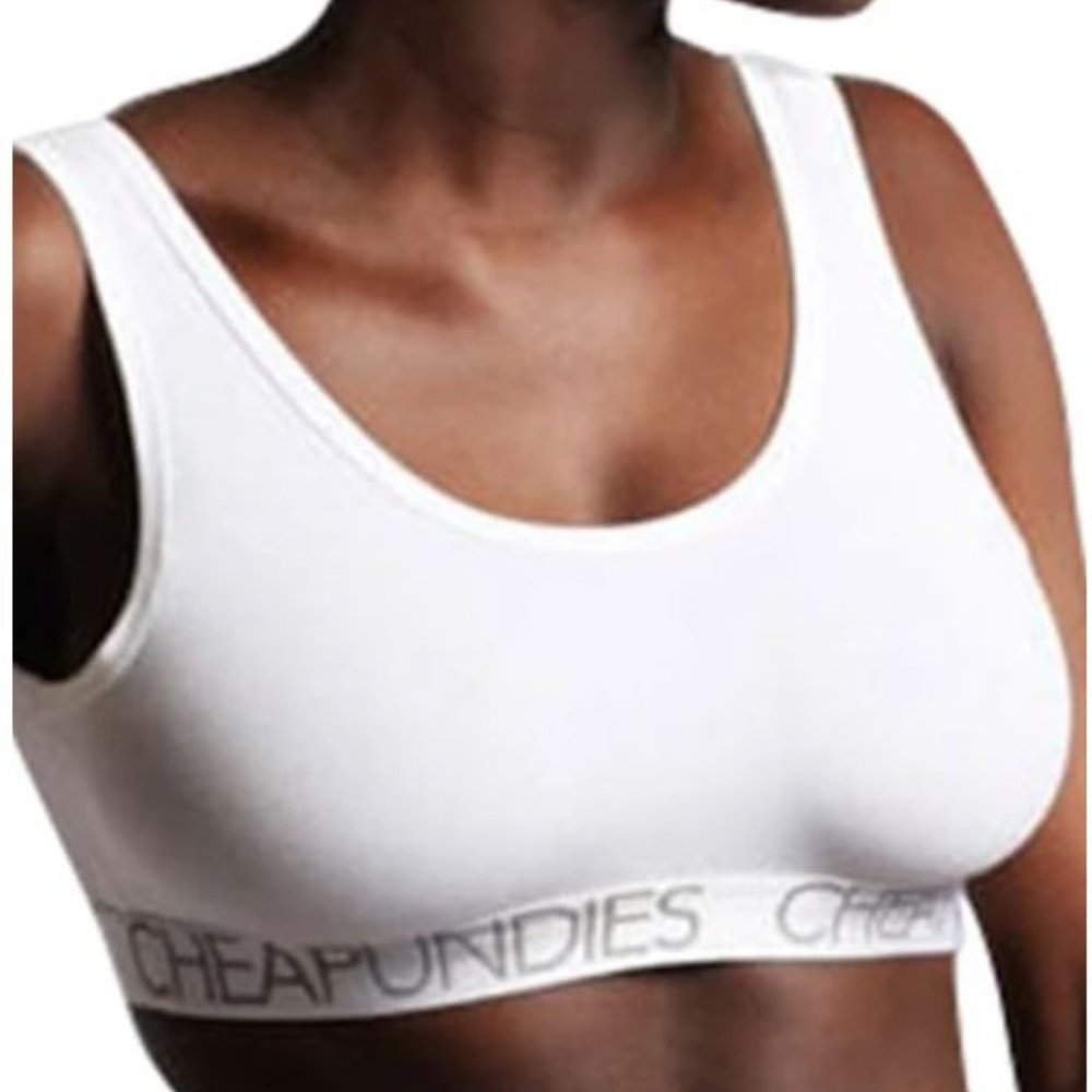 NWT Cheap Undies Venus Slim Fit White Sports bra